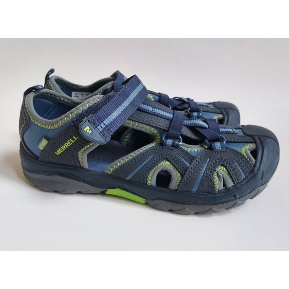 NWOT Merrill Navy/Green Big Kids Hydro Sandals RN29685 Size US 4M EU35 UK3 - Picture 3 of 7